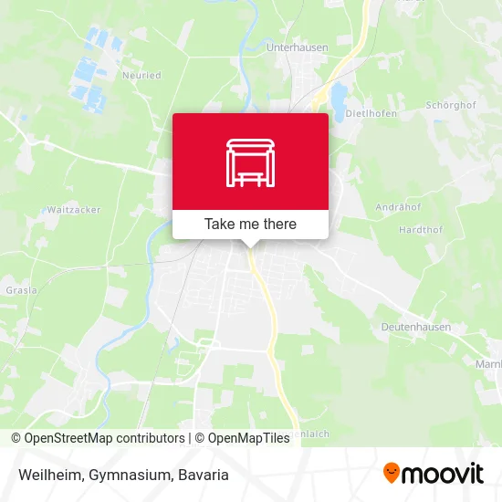 Карта Weilheim, Gymnasium