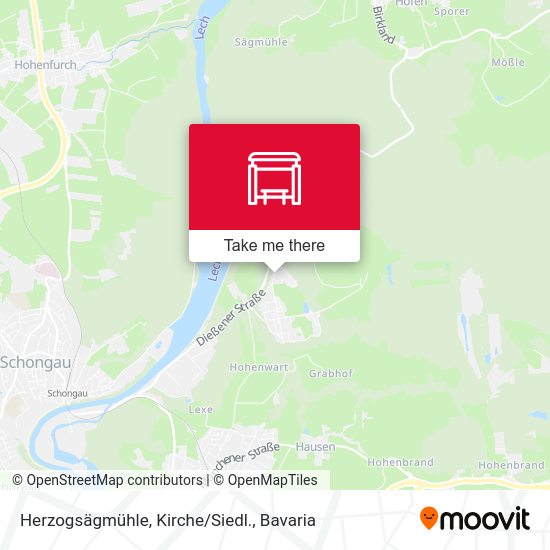 Herzogsägmühle, Kirche/Siedl. map