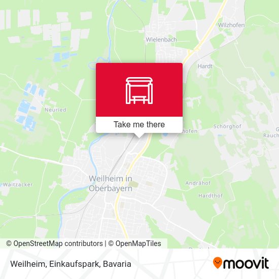 Карта Weilheim, Einkaufspark