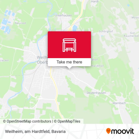 Карта Weilheim, am Hardtfeld