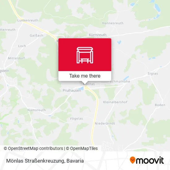 Карта Mönlas Straßenkreuzung