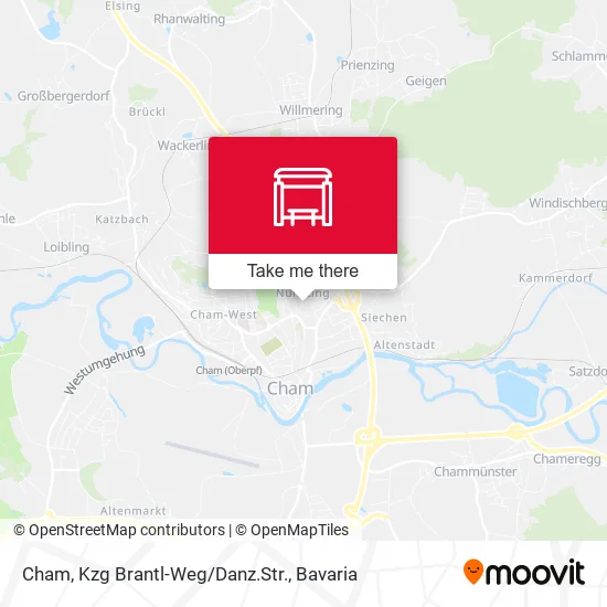 Cham, Kzg Brantl-Weg/Danz.Str. map