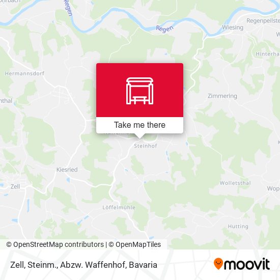 Zell, Steinm., Abzw. Waffenhof map