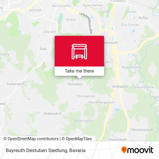 Карта Bayreuth Destuben Siedlung