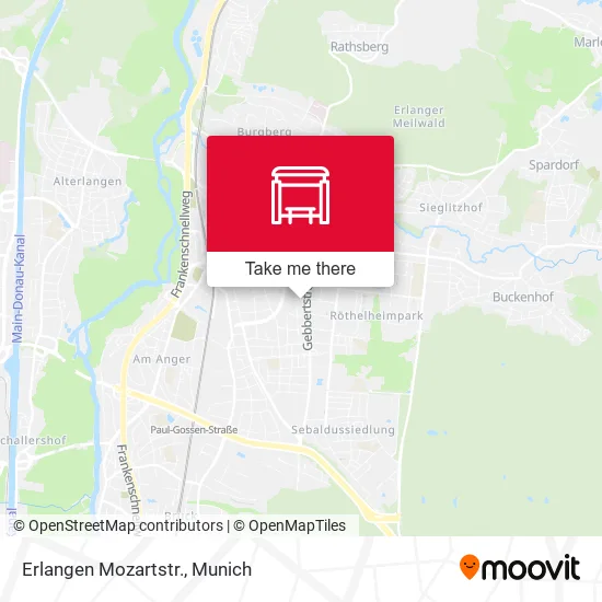 Карта Erlangen Mozartstr.