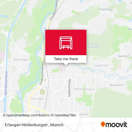 Карта Erlangen Hindenburgstr.
