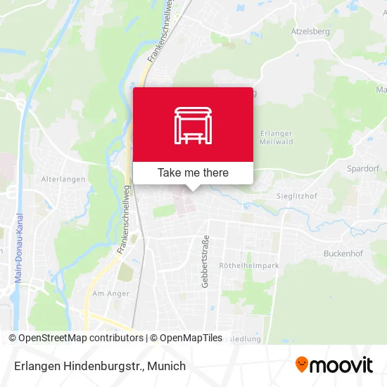 Карта Erlangen Hindenburgstr.