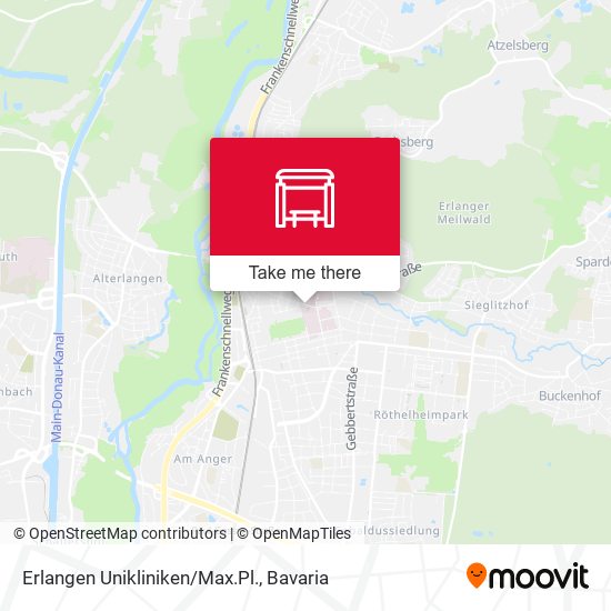 Erlangen Unikliniken/Max.Pl. map