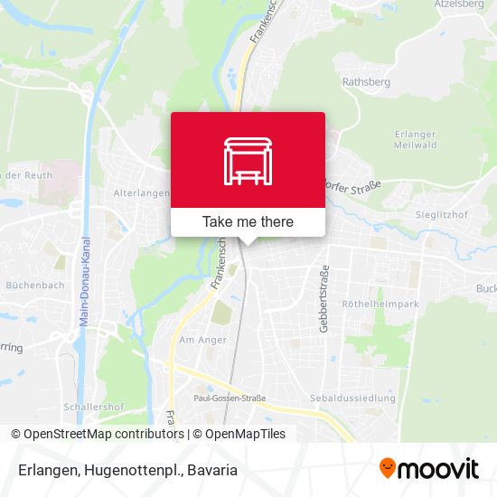 Erlangen, Hugenottenpl. map