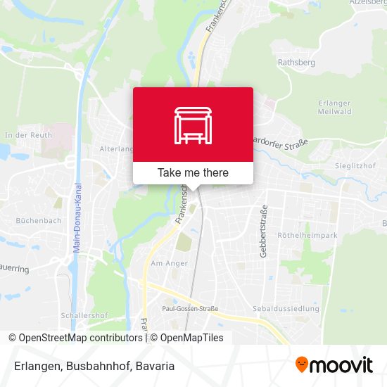 Карта Erlangen, Busbahnhof