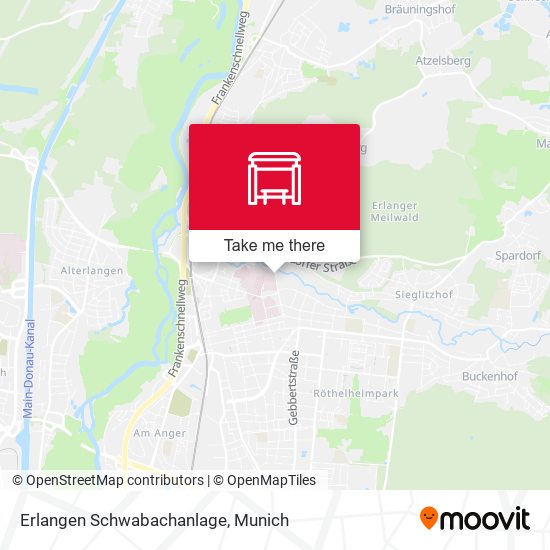 Erlangen Schwabachanlage map