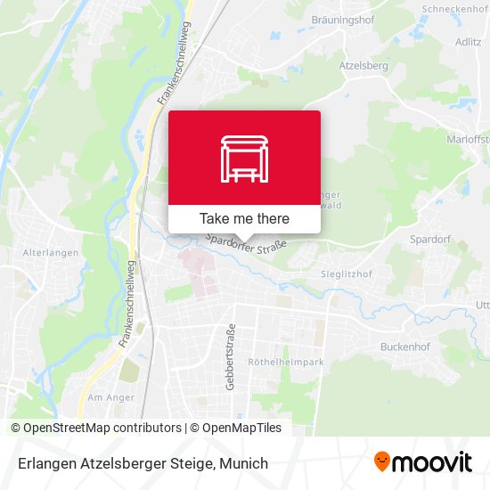 Erlangen Atzelsberger Steige map