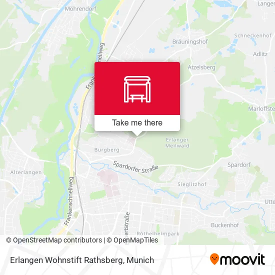 Карта Erlangen Wohnstift Rathsberg