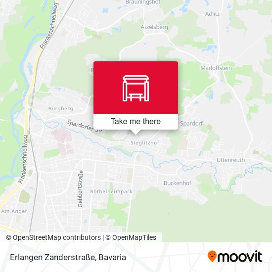 Erlangen Zanderstraße map