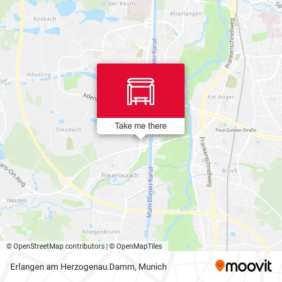 Карта Erlangen am Herzogenau.Damm