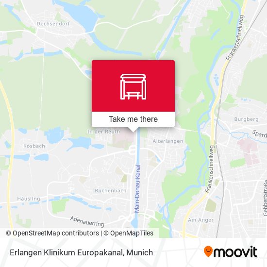 Erlangen Klinikum Europakanal map