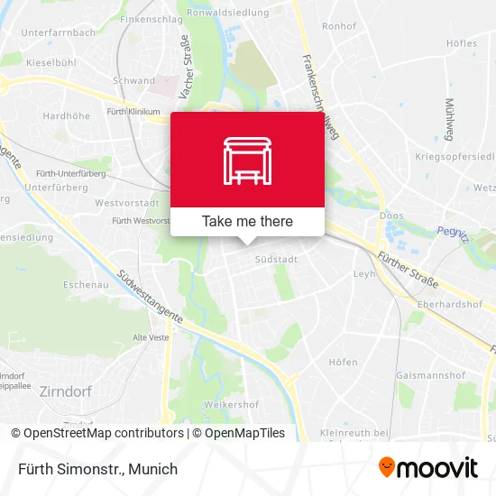 Карта Fürth Simonstr.