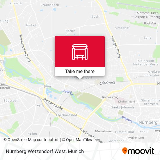 Nürnberg Wetzendorf West map