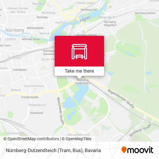 Карта Nürnberg-Dutzendteich (Tram, Bus)
