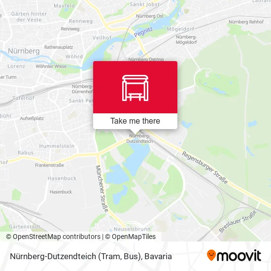 Карта Nürnberg-Dutzendteich (Tram, Bus)