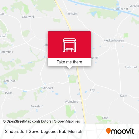 Sindersdorf Gewerbegebiet Bab map