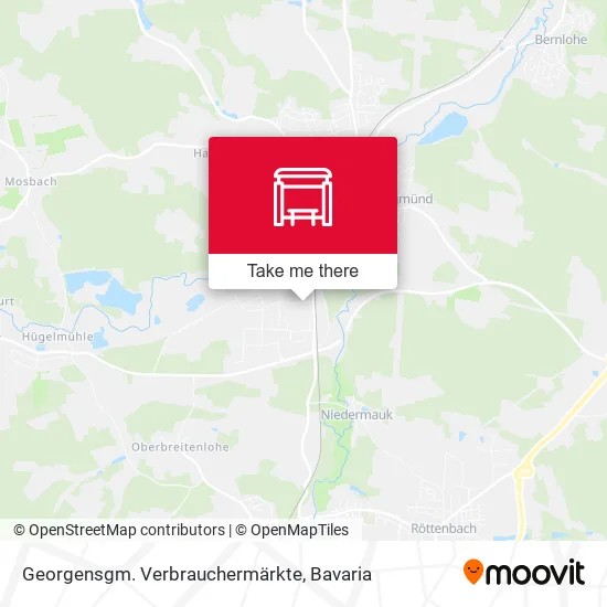 Карта Georgensgm. Verbrauchermärkte