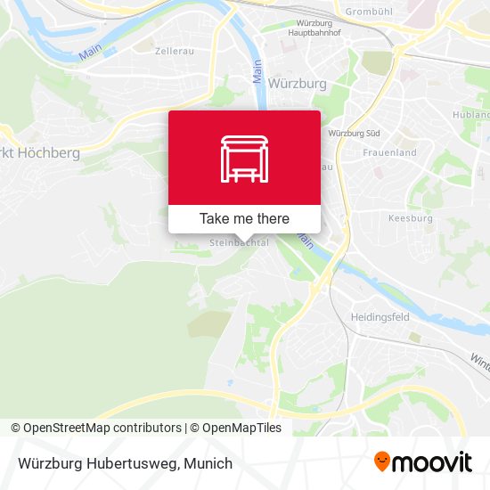 Würzburg Hubertusweg map