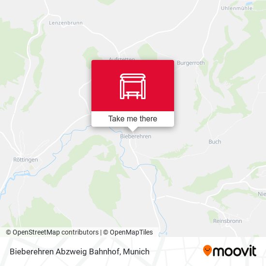 Bieberehren Abzweig Bahnhof map