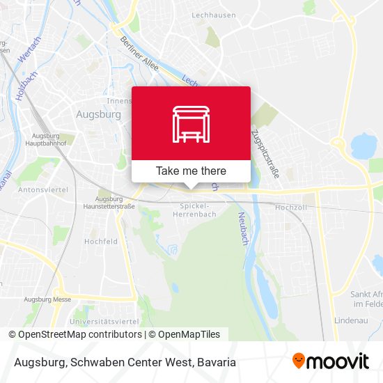 Augsburg, Schwaben Center West map