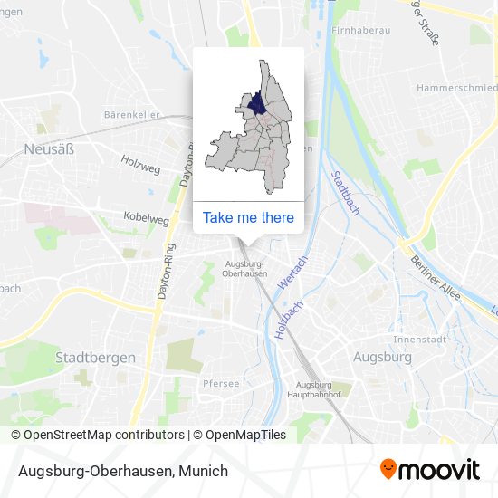 Augsburg-Oberhausen map