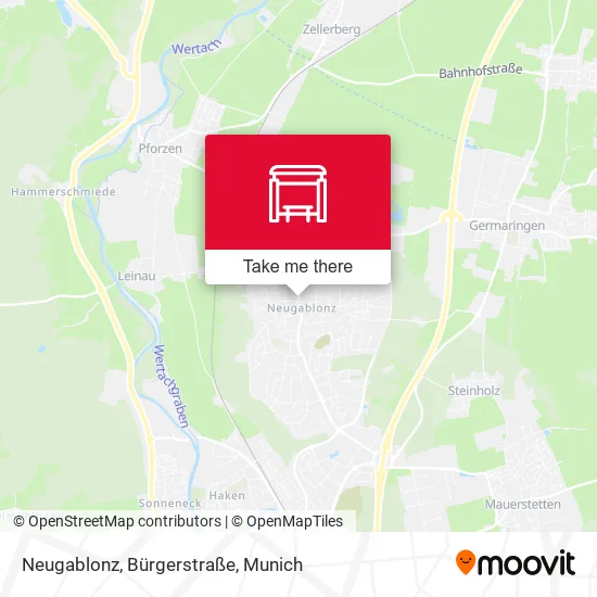 Карта Neugablonz, Bürgerstraße