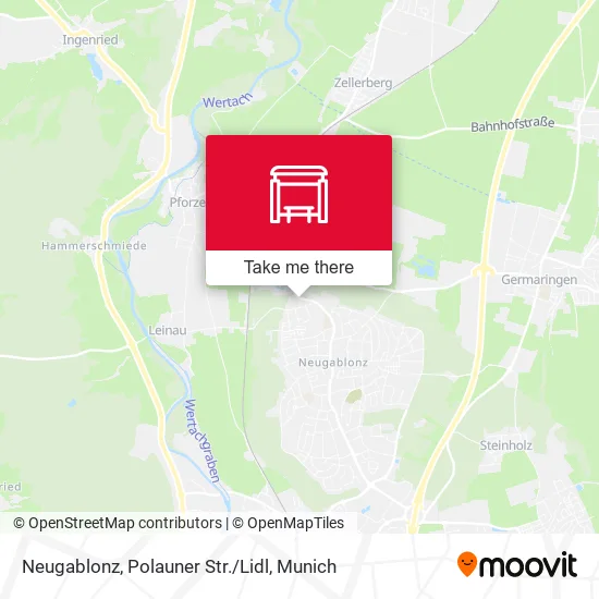 Карта Neugablonz, Polauner Str./Lidl