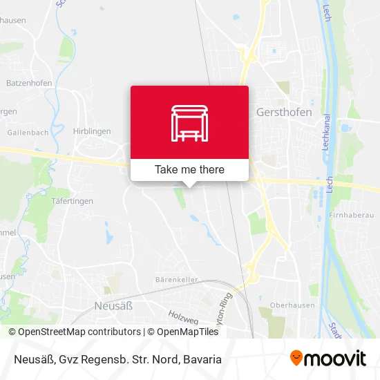 Карта Neusäß, Gvz Regensb. Str. Nord