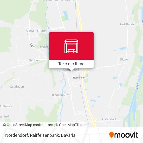 Nordendorf, Raiffeisenbank map
