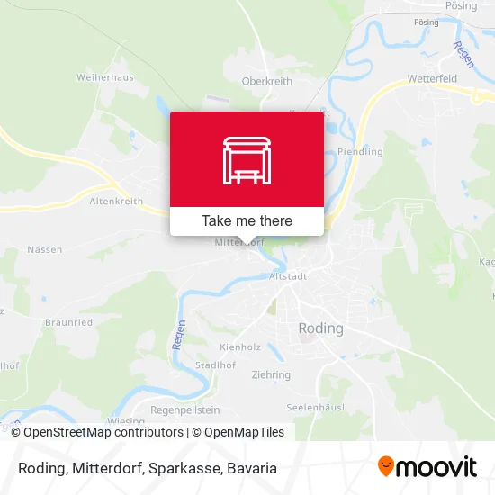 Карта Roding, Mitterdorf, Sparkasse