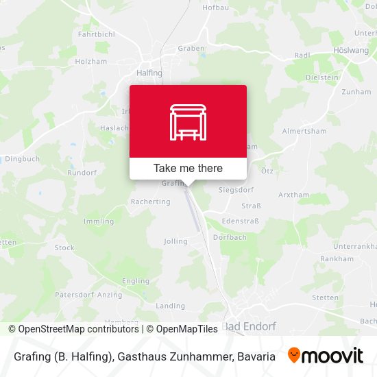 Grafing (B. Halfing), Gasthaus Zunhammer map