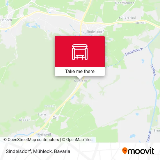 Карта Sindelsdorf, Mühleck