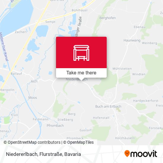 Niedererlbach, Flurstraße map