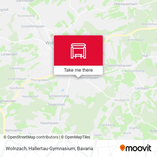 Карта Wolnzach, Hallertau-Gymnasium