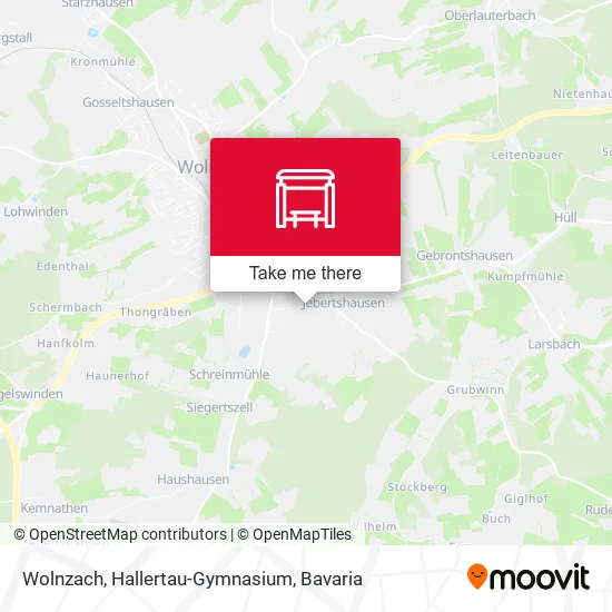 Карта Wolnzach, Hallertau-Gymnasium