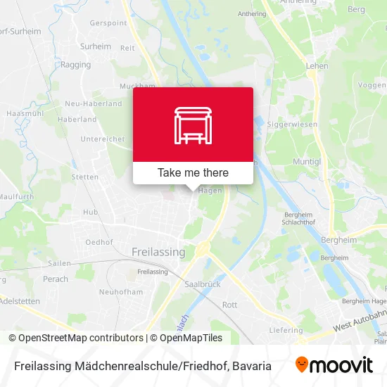 Карта Freilassing Mädchenrealschule / Friedhof