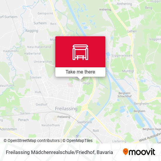 Freilassing Mädchenrealschule / Friedhof map