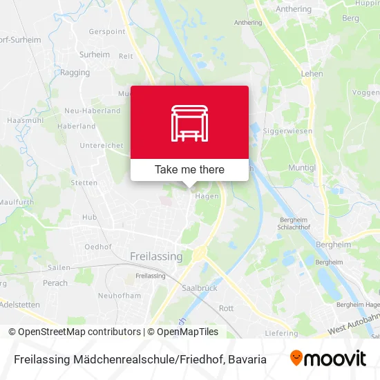 Карта Freilassing Mädchenrealschule / Friedhof