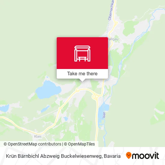 Карта Krün Bärnbichl Abzweig Buckelwiesenweg
