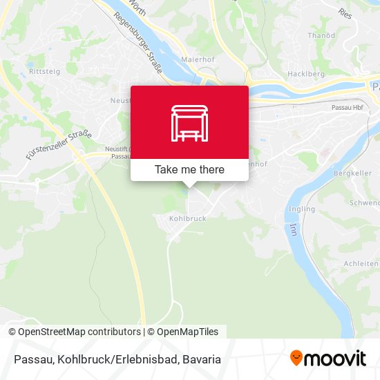 Passau, Kohlbruck/Erlebnisbad map