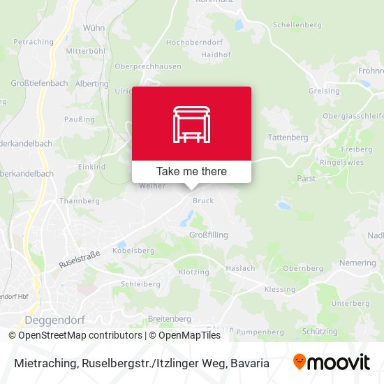 Mietraching, Ruselbergstr. / Itzlinger Weg map