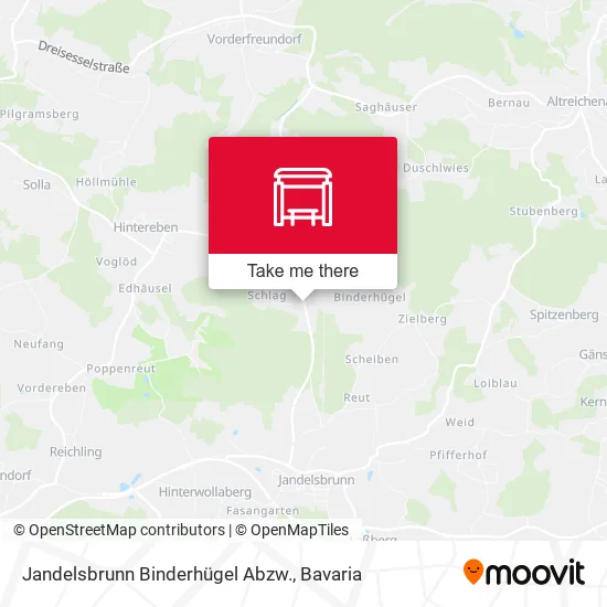 Карта Jandelsbrunn Binderhügel Abzw.