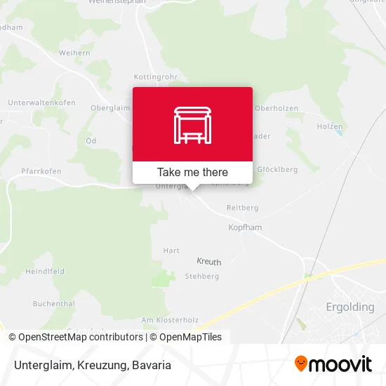 Карта Unterglaim, Kreuzung