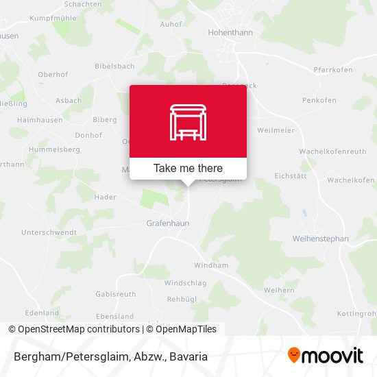 Bergham/Petersglaim, Abzw. map