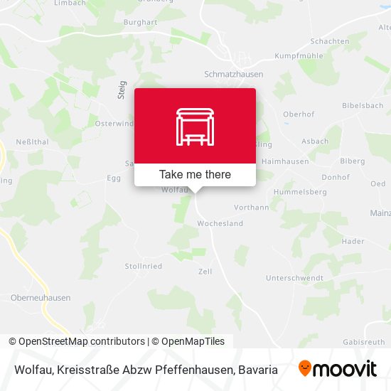 Wolfau, Kreisstraße Abzw Pfeffenhausen map
